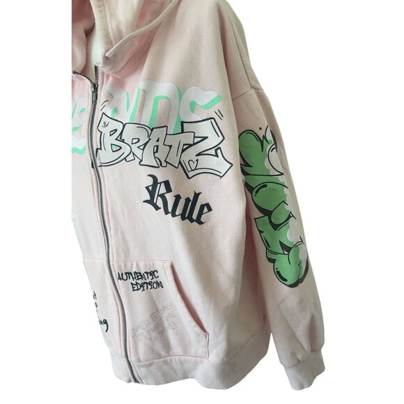 BRATZ full zip Y2K Hoodie Pink Size XL - Picture 5 of 7